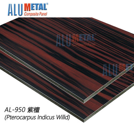1220X2440mm Bề mặt Nano bằng gỗ nhôm Composite Panel Tấm Acp Bên ngoài 10mm