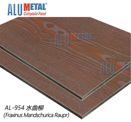 1220X2440mm Bề mặt Nano bằng gỗ nhôm Composite Panel Tấm Acp Bên ngoài 10mm