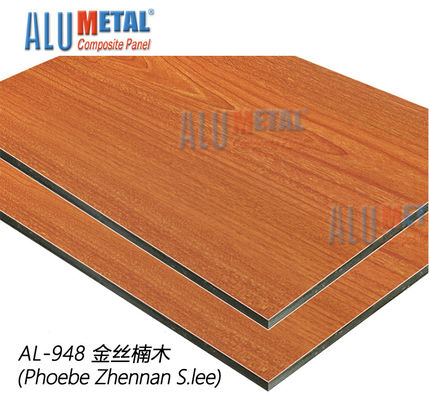 AA5005 Tấm acp xếp hạng chống cháy Trang trí 1220mm Bảng điều khiển bằng nhôm tổng hợp Kết thúc bằng gỗ 8MM