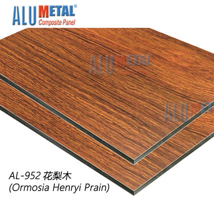 AA5005 Tấm acp xếp hạng chống cháy Trang trí 1220mm Bảng điều khiển bằng nhôm tổng hợp Kết thúc bằng gỗ 8MM