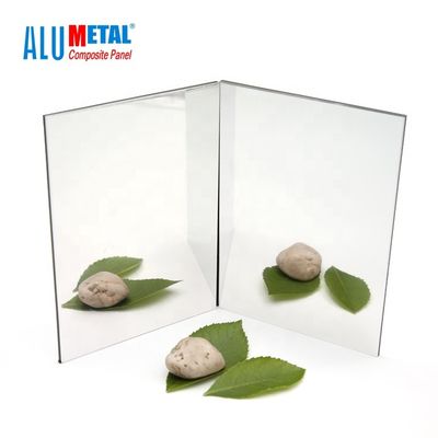 Tấm ốp nhôm tổng hợp gương A2 FR màu bạc 1220mm Tấm ốp tường ACP 0.5MM