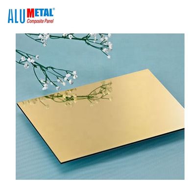 Tấm gương tổng hợp nhôm 1220 X 2440mm Vàng B1 Lõi HDPE dày 0,5 mm