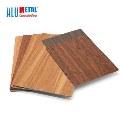 Tấm nhôm tổng hợp bằng gỗ 3mm PE 0,3mm Tấm ACP Chống cháy 3D Gloss