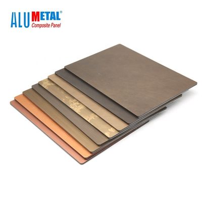 Bảng điều khiển composite nhôm 3mm PVDF Acm Đồng xà cừ 1250mm