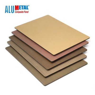 Bảng điều khiển composite nhôm 3mm PVDF Acm Đồng xà cừ 1250mm