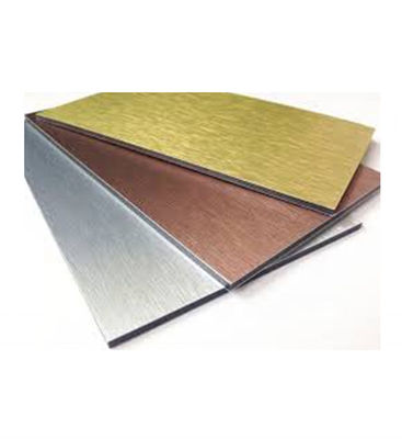 Tấm hợp kim nhôm tổng hợp được chải 0,15mm 6mm Tấm hợp kim 1250x2440mm PE Core
