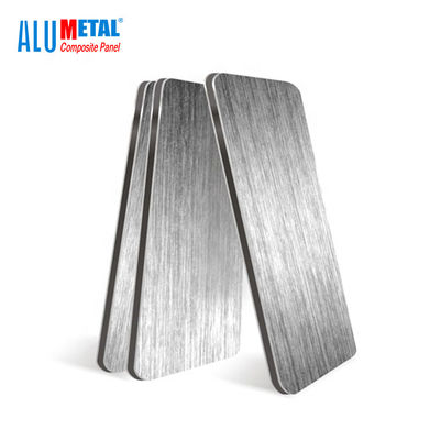 Anodized 0.08mm Brushed Aluminium Composite Panel Panel Tấm ốp 1220mm LDPE Core