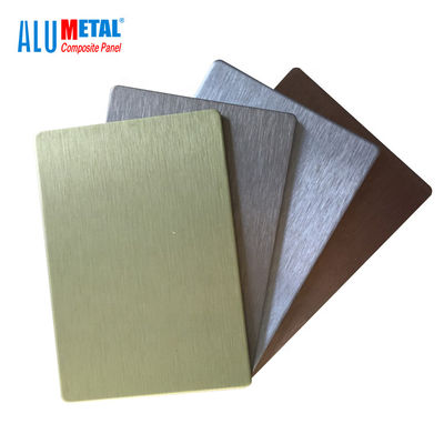 Anodized 0.08mm Brushed Aluminium Composite Panel Panel Tấm ốp 1220mm LDPE Core
