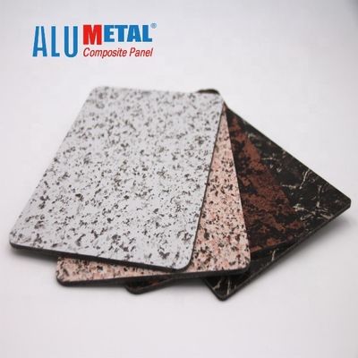 Bảng điều khiển composite nhôm đá cẩm thạch 5000mm AA1100 Tấm ốp ngoại thất Acp hạt gỗ 8mm