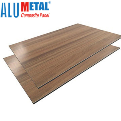 Bảng điều khiển bằng nhôm tổng hợp được chải bằng gỗ 5mm có độ bóng cao