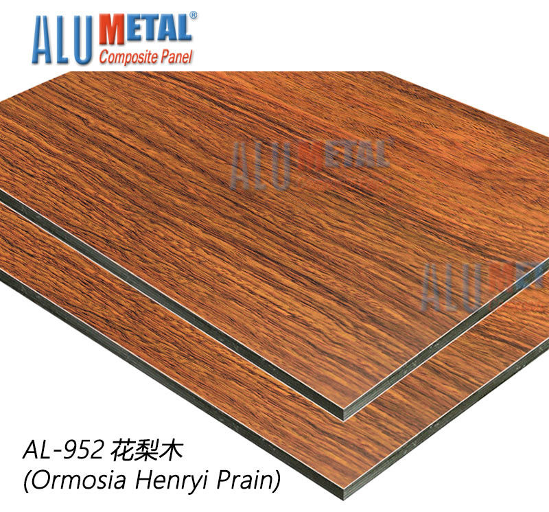 AA5005 Tấm acp xếp hạng chống cháy Trang trí 1220mm Bảng điều khiển bằng nhôm tổng hợp Kết thúc bằng gỗ 8MM